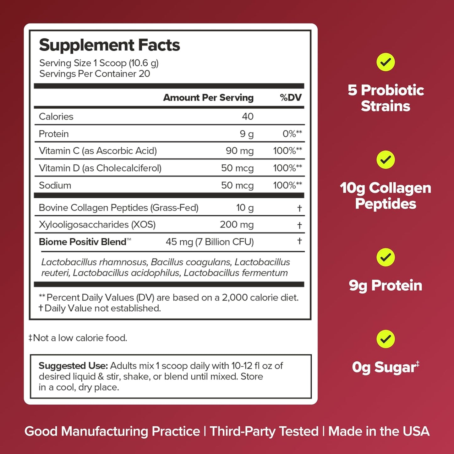 URO Probiotic + Collagen Powder – Vaginal, Skin & Gut Health – 20 Servings