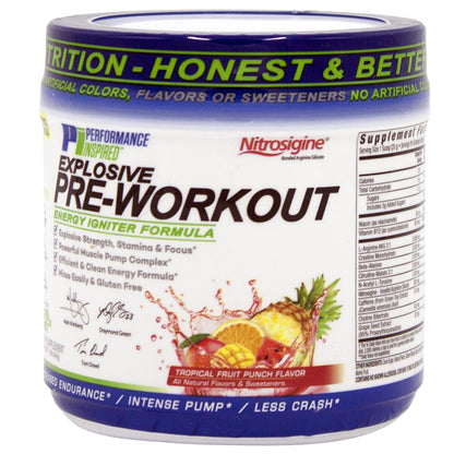 Performance Inspired Nutrition PreWorkout Powder - All Natural - G-Free & Vegan Formula