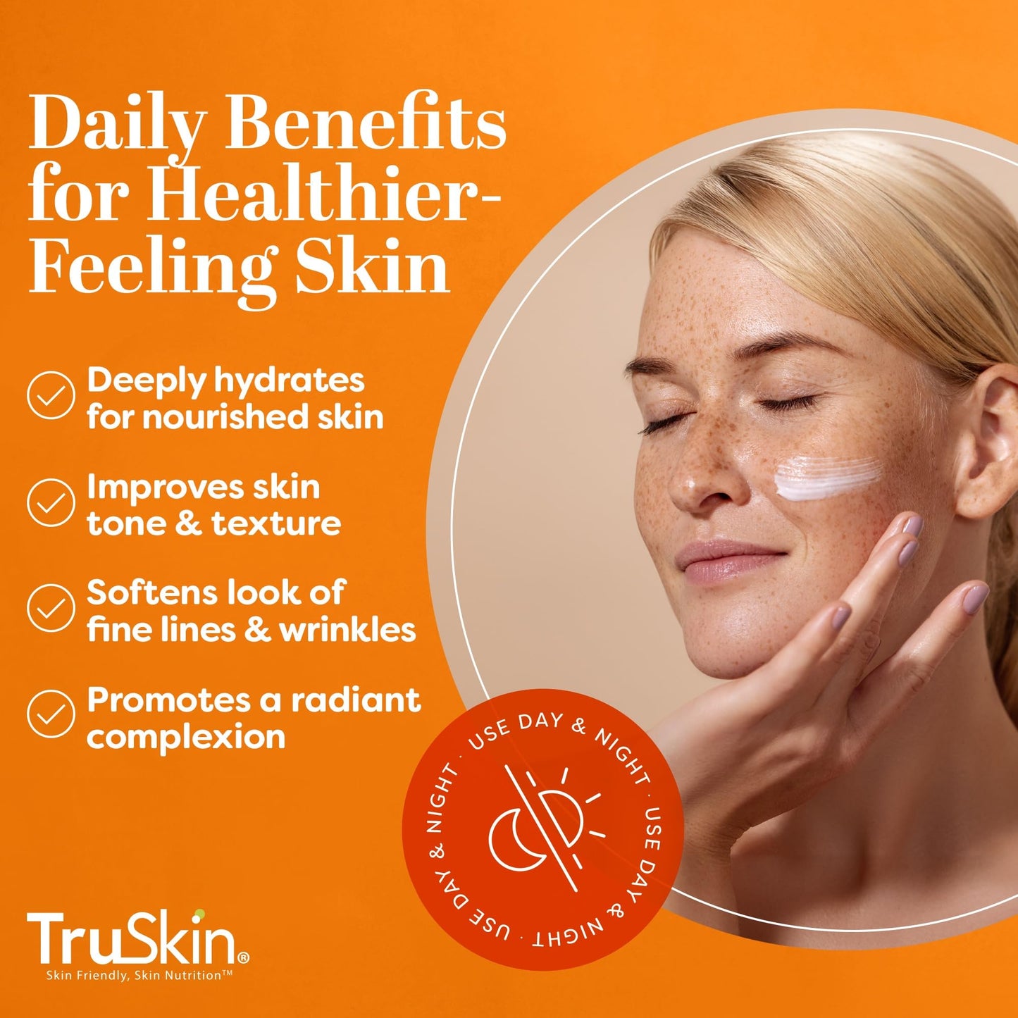TruSkin Vitamin C Face Cream - Brightening Daily Moisturizer, 2 fl oz | Vitamins C & E, B5, Jojoba Oil & Green Tea to hydrate, nourish and support smooth, radiant-looking skin