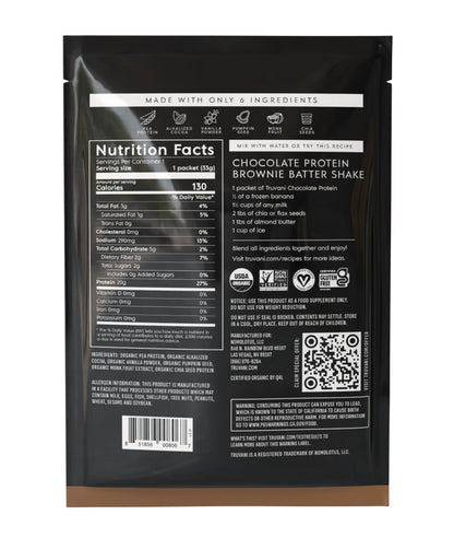Truvani Organic Plant Based Protein Powder | Vanilla | 1 Serving | Vegan | 20g Pea Protein | Keto | Gluten & Dairy Free | Low Carb | No Added Sugar