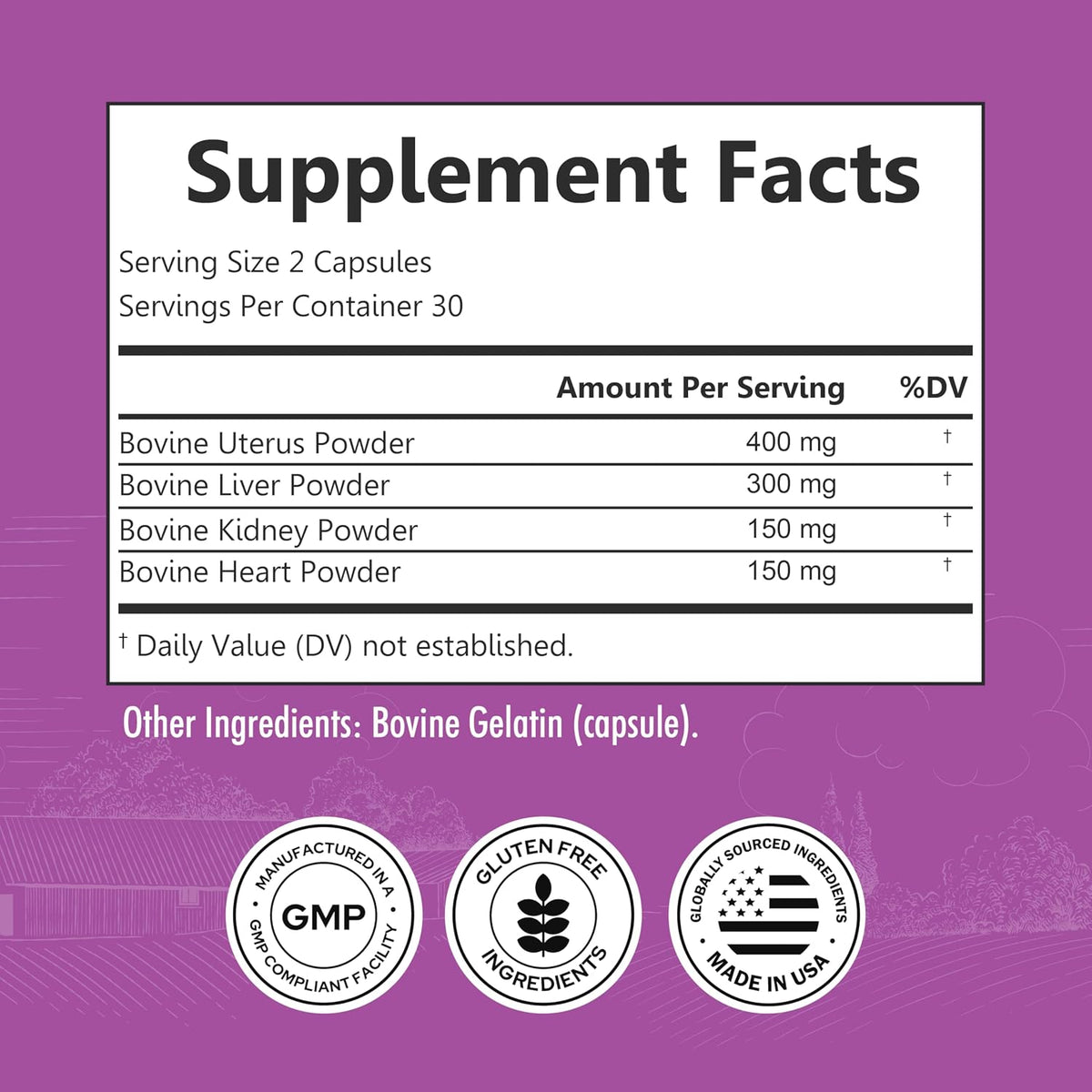 Primal Beef Organ Supplement for Women - Grass-Fed, 60 Capsules