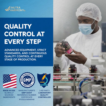 Cortisol Supplement for Women - Holy Basil | Ashwagandha | Rhodiola | L-Theanine - Plant-Based Hormone Balance - Mood, Focus & Sleep Support - Lab Tested - Vegan, Non-GMO - 60 Capsules for 2 Months