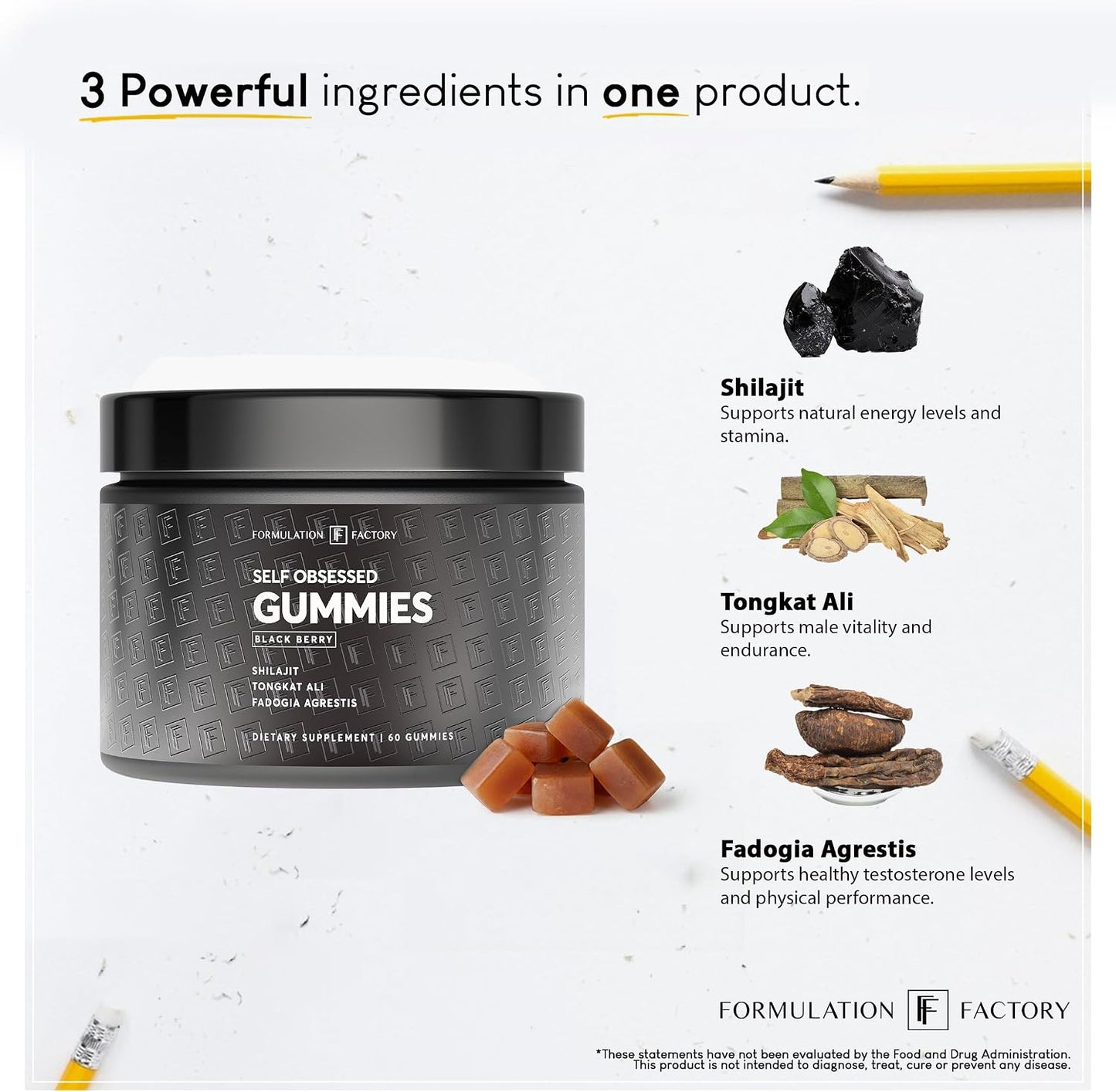 Formulation Factory Self Obsessed Shilajit Gummies x Primal Power (Bundle) – Men's Botanical & Ancestral Vitality Stack with Shilajit, Tongkat Ali, Grass-Fed Beef Liver, Heart & Bone Marrow