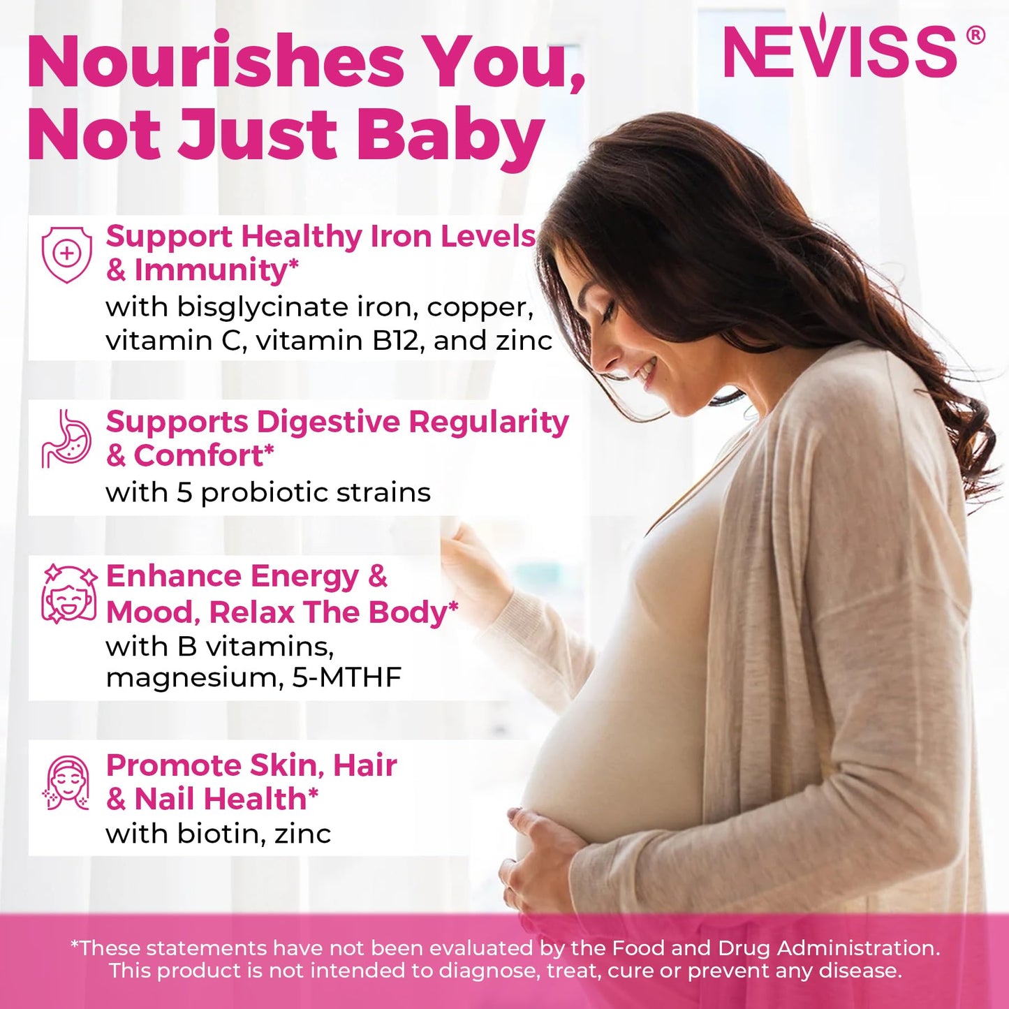 Prenatal Vitamins for Women Multivitamin Gummies w/ Methylfolate 1mg, Choline Omega-3(DHA+EPA) Iron, Postnatal Vitamins for Women Breastfeeding | Before,During & After Pregnancy,Sugar Free,Vegan,60Cts