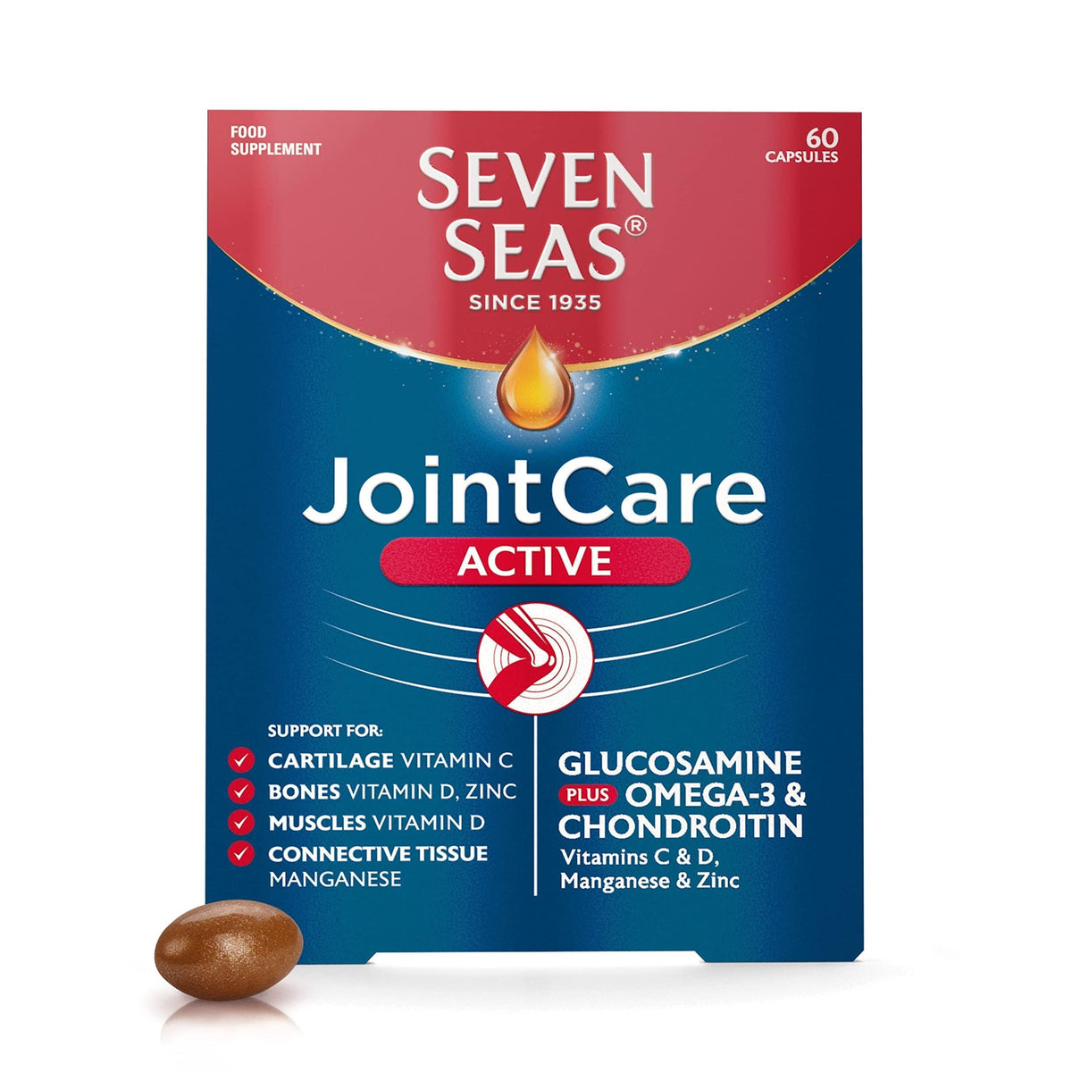 Seven Seas JointCare Active, With Glucosamine, Omega-3, Chondroitin, Vitamins C and D