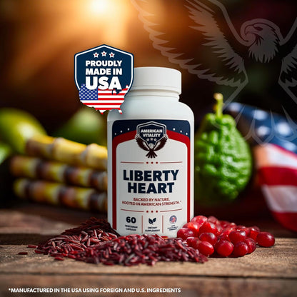 Liberty Heart | Heart Health Supplements | Supports Healthy Cholesterol Levels, Supports Heart Wellness, Berberine, Citrus Bergamot, 30 Days Supply, 60 Capsules