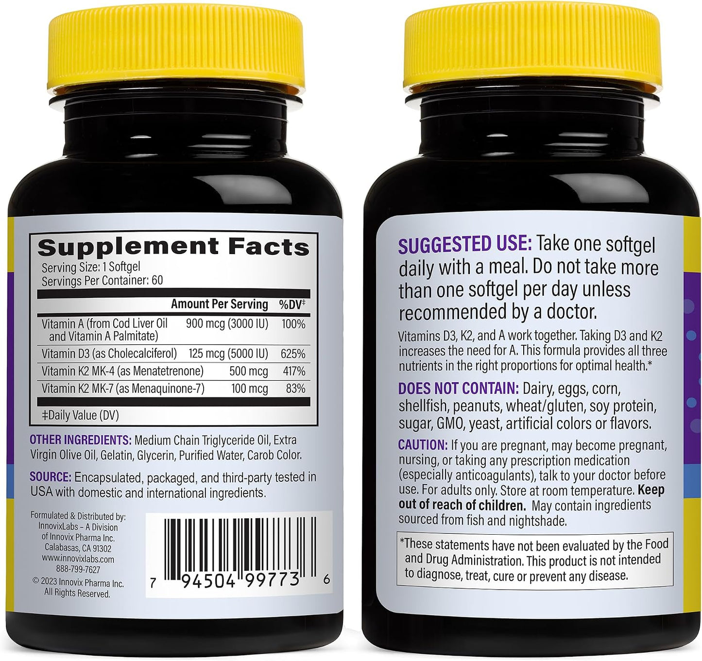 Magnesium & D3 Bundle: InnovixLabs Advanced Magnesium (150 Time-Release Capsules) and InnovixLabs Vitamin D3 +K2 Supplement (60 Softgels). Optimal Calcium Absorption, Supports Bone and Immune Health.*