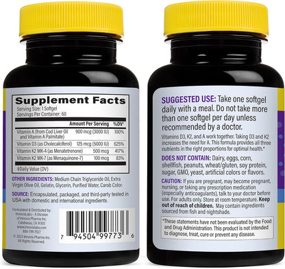 Magnesium & D3 Bundle: InnovixLabs Advanced Magnesium (150 Time-Release Capsules) and InnovixLabs Vitamin D3 +K2 Supplement (60 Softgels). Optimal Calcium Absorption, Supports Bone and Immune Health.*