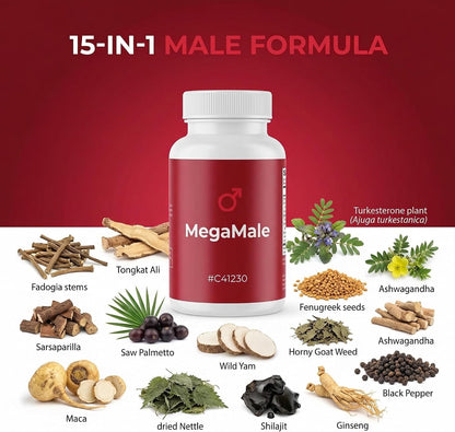 Clean Nutraceuticals Fadogia Agrestis Tongkat Ali Turkesterone Supplement with Horny Goat Weed, Saw Palmetto, Maca Root, Siberian Ginseng, Tribulus Terrestris, Fenugreek, Wild Yam - 60 Count