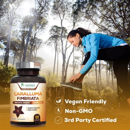Pure Caralluma Fimbriata Extract Highly Concentrated 1200mg - Natural Endurance Support