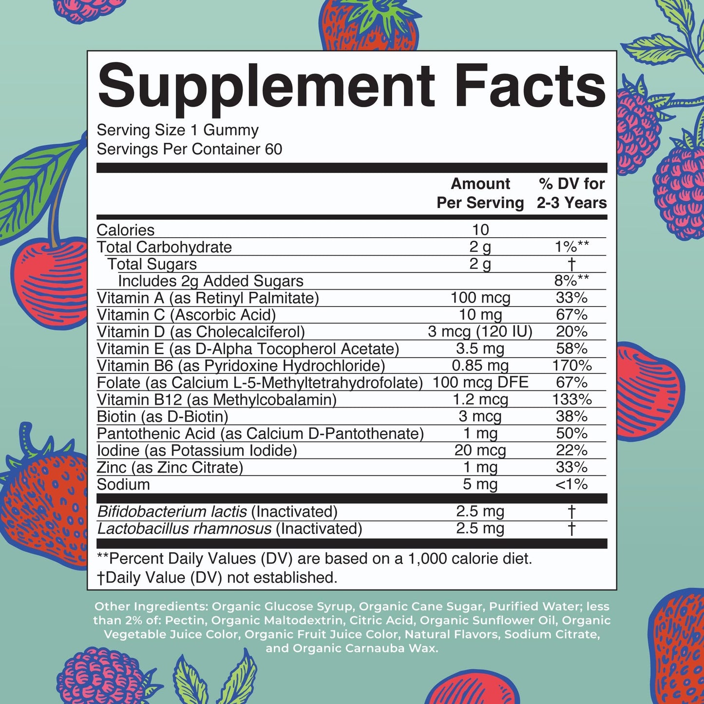 MARYRUTH'S Kids Vitamins USDA Organic | Multivitamin Gummies + Postbiotics for Ages 4+ | Multivitamin for Kids with Lactobacillus Rhamnosus | Children’s Vitamins | Vegan | Non-GMO | 60 Count