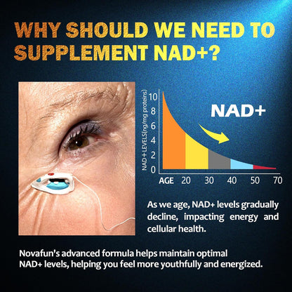 NAD+ Supplements 746mg, 8-in-1 NAD Plus Supplement for Women & Men, with Nicotinamide Riboside, Niacinamide & Astaxanthin, Supports Cellular Energy & Healthy Aging, 60 Capsules
