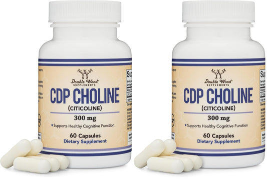 Double Wood Supplements CDP Choline (Citicoline) Supplement, Pharmaceutical Grade, Third Party Tested (60 Capsules 300mg)