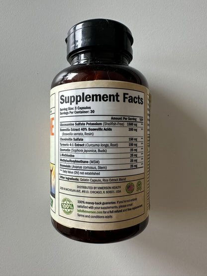 Glucosamine Chondroitin MSM Joint Support Supplement for Women & Men 90 Ct