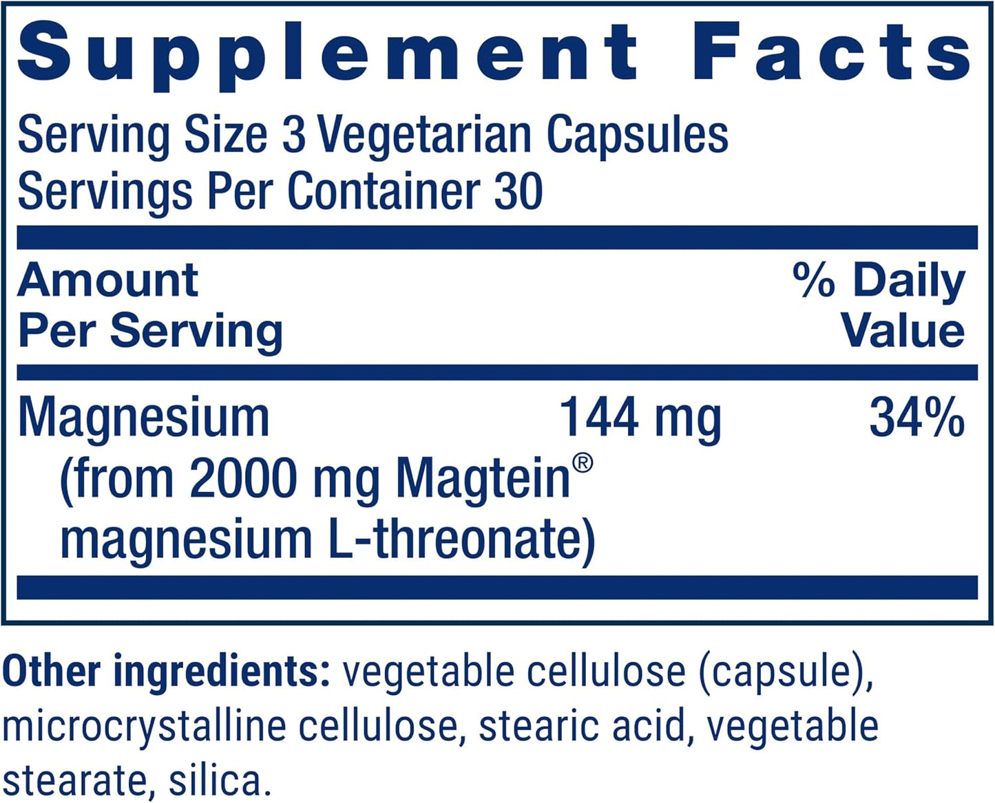 Neuro-Mag Magnesium L-Threonate, Memory Health, Quick Thinking, Cognitive Health Support, Vegetarian, 90 Vegetarian Capsules