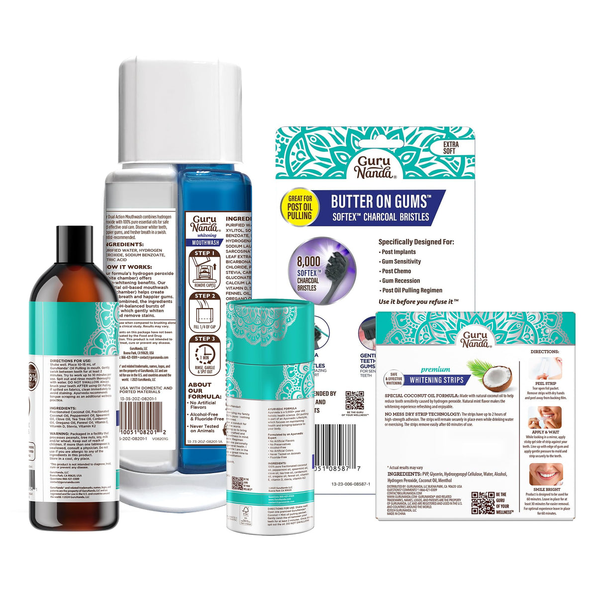GuruNanda Total Smile Makeover Oral Care Kit, Teeth Whitening Kit(Regular)