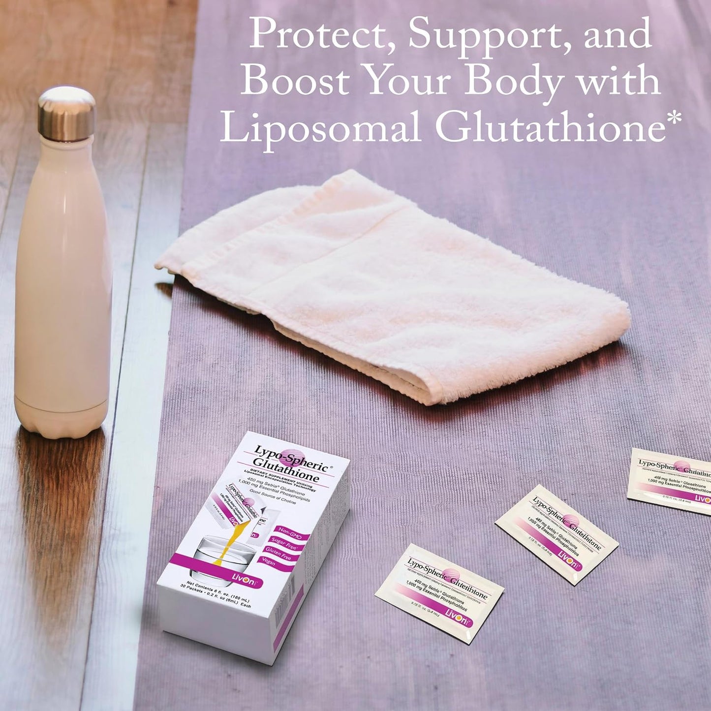 LivOn Laboratories Lypo-Spheric Glutathione - 30 Packets – 450 mg Glutathione Per Packet – Liposome Encapsulated for Maximum Bioavailability – Professionally Formulated – 100% Non-GMO