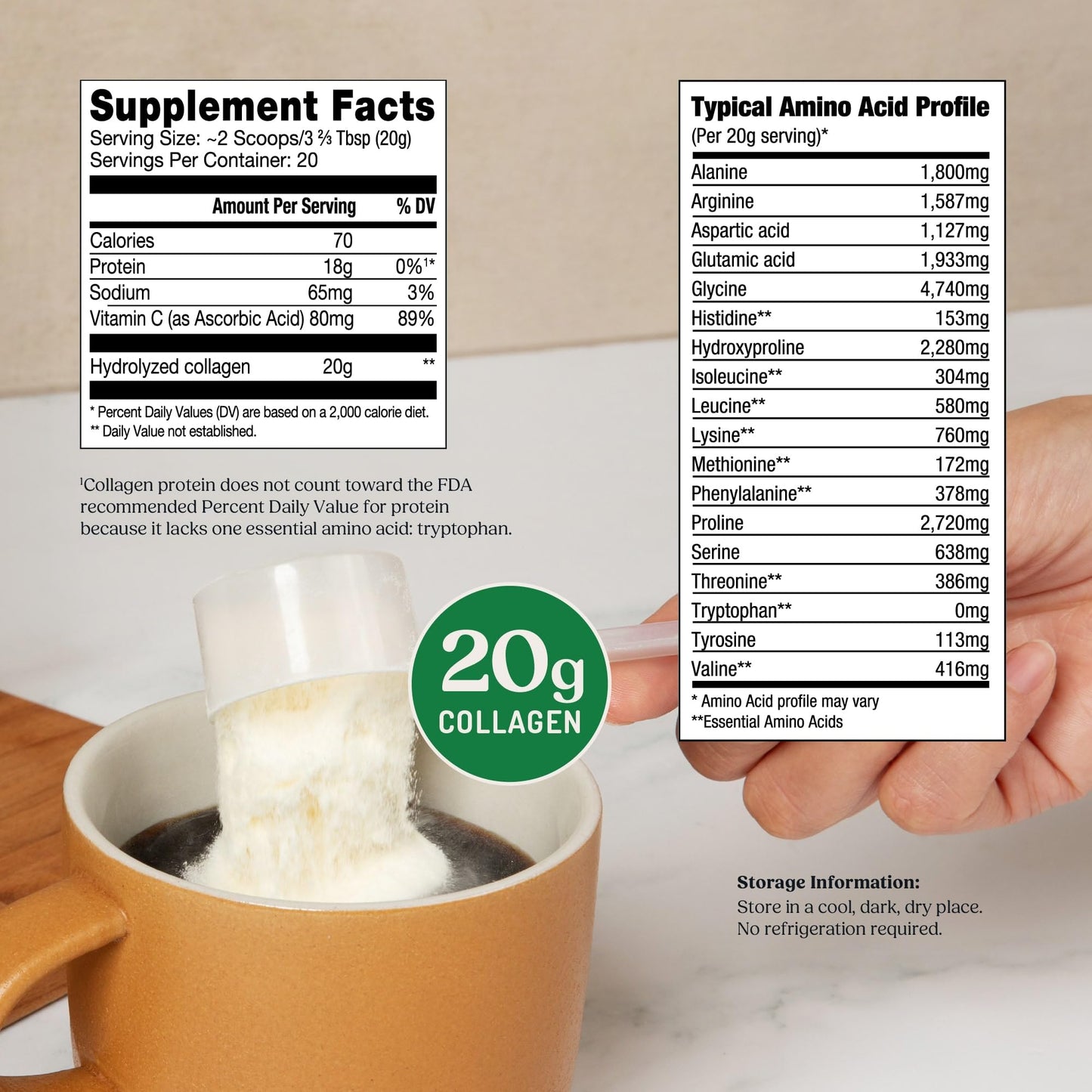 Bulletproof Unflavored Collagen Peptides Powder, 20g Grass-Fed Collagen Protein and Amino Acids for Skin, Bones and Joints, 17.6 Ounces