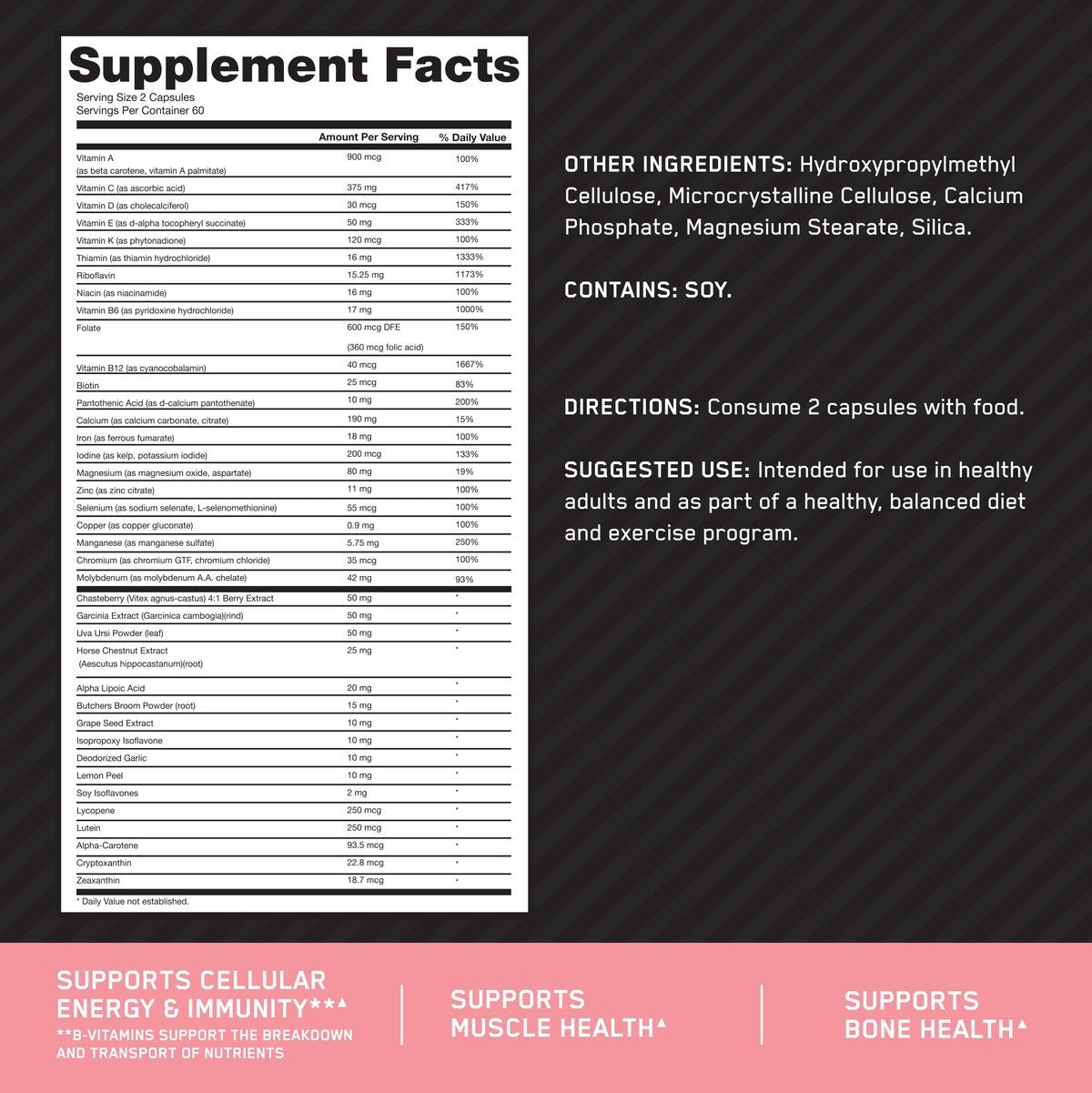 Optimum Nutrition Opti-Women, Vitamin C, Zinc and Vitamin D for Immune Support
