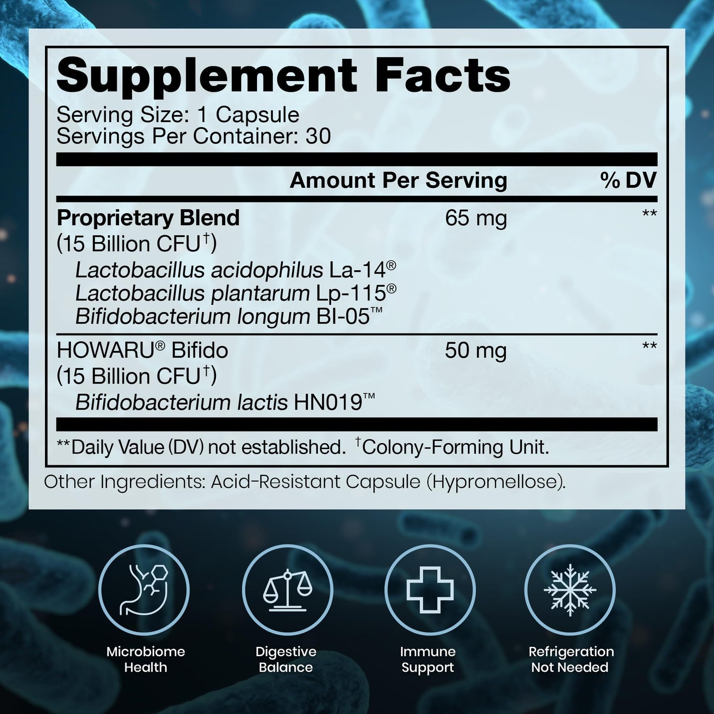 Pure Therapro Rx Power Probiotic Daily - 30 Acid-Resistant Capsules | 4 Proven Strains - 30 Billion CFU/Capsule | Patented Activ-Vial Desiccant Bottle to Ensure Freshness | NO Refrigeration Required