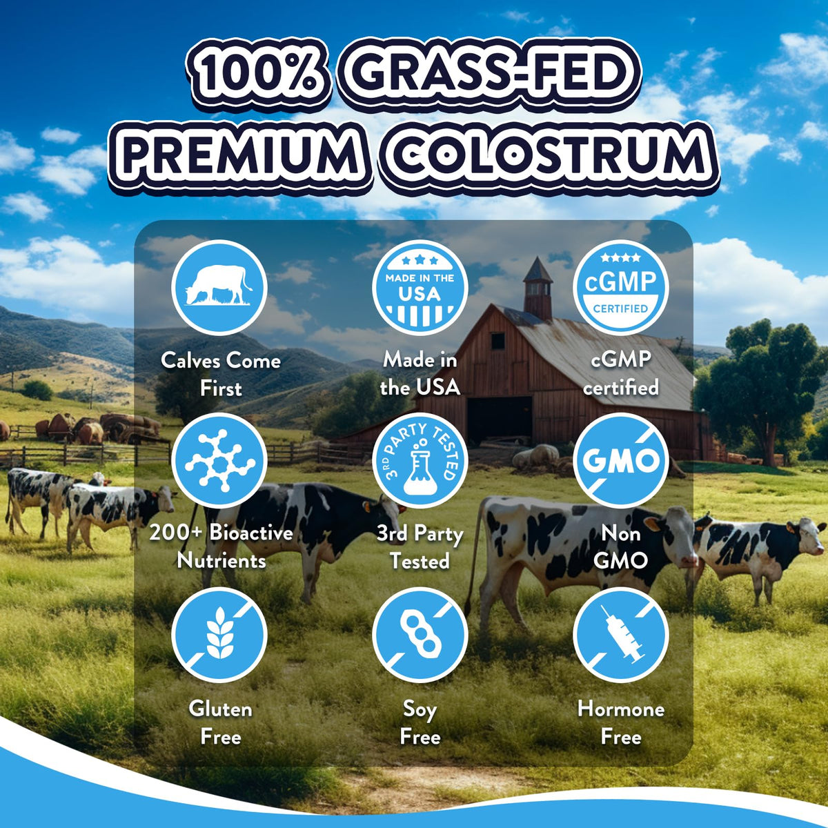 Equip Foods Core Colostrum - 100% Grass Fed Colostrum Powder 3,000mg, 40% IgG