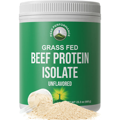 Grass Fed Beef Protein Powder - Lactose Free Great Tasting Beef Protein Isolate. Complete Animal Based Non Dairy Paleo Carnivore Supplement for Prime Muscle Building. No Whey. Unflavored