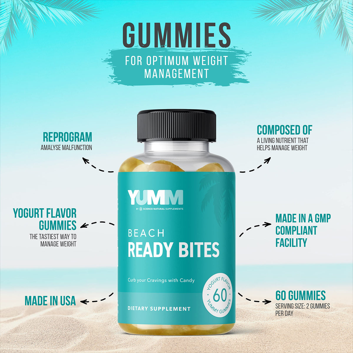 Science Natural Supplements Yumm Beach Ready Bites Formulated to Support Weight