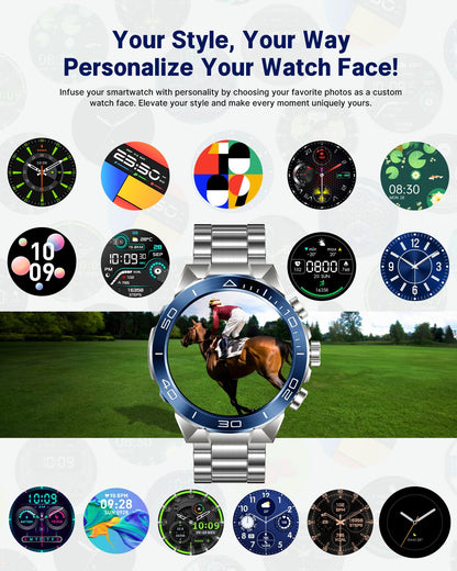 SOUYIE Smart Watch for Men Answer/Make Call 1.43" AMOLED 24H Health Monitor