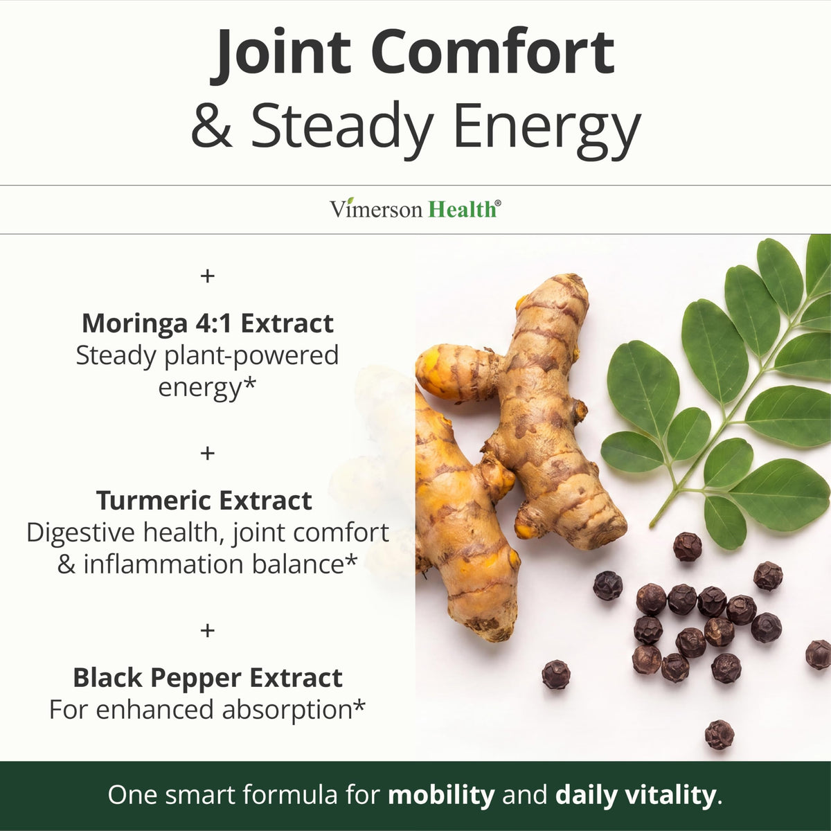 Moringa Capsules 4:1 Extract with Organic Turmeric & BioPerine 60 Capsules