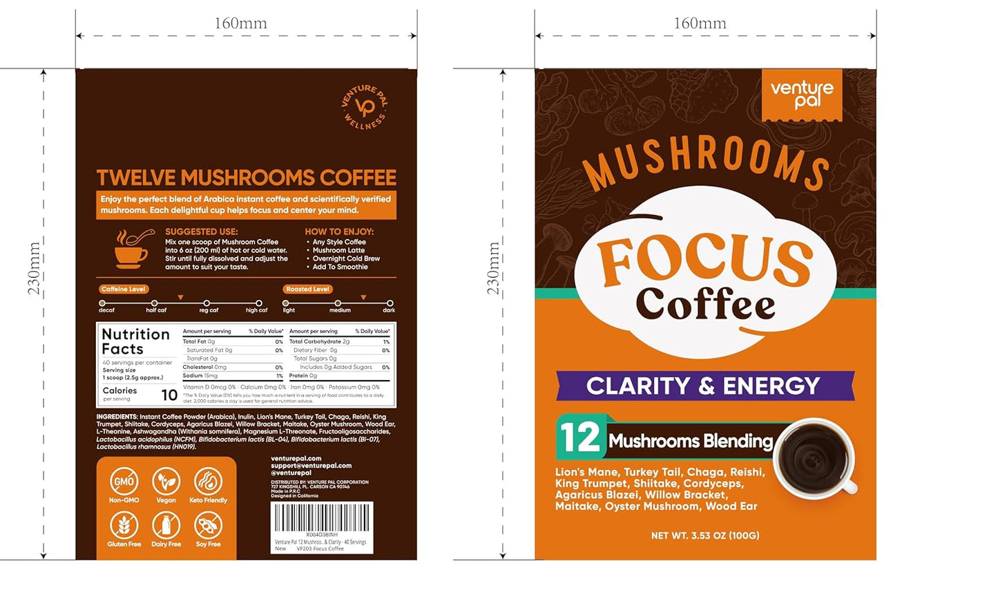 Venture Pal Mushroom Powder & Focus Coffe Bundle