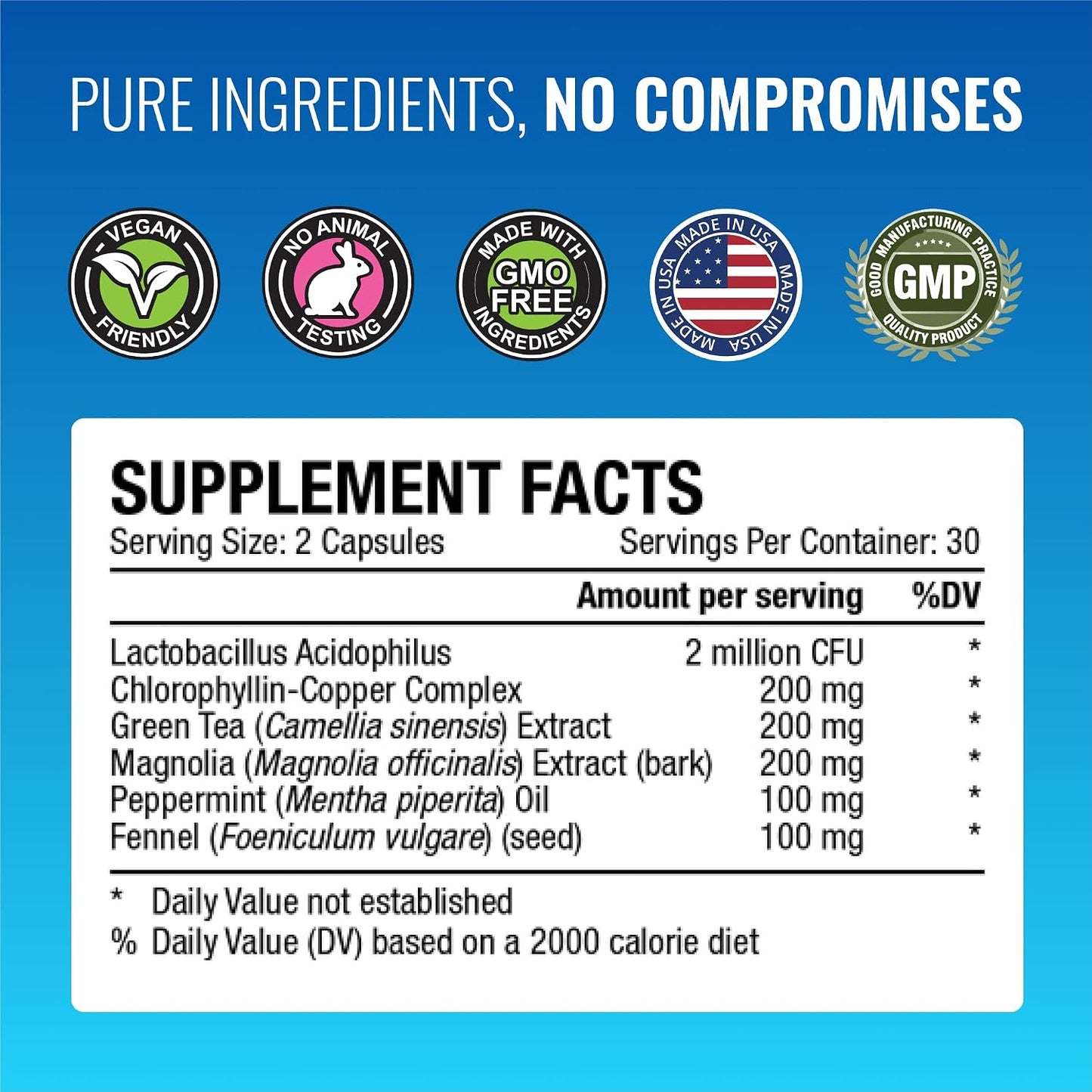 Approved Science Odorol - 60 Capsules - Freshen Bad Breath and Body Odor - Contains L.acidophilus, Green Tea, Magnolia Bark, Peppermint Oil, and Fennel - All Natural, Vegan Friendly, Non-GMO