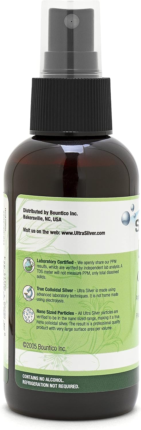 Ultra Silver Colloidal Silver | 500 PPM | 4 Ounce | Fine Mist Spray