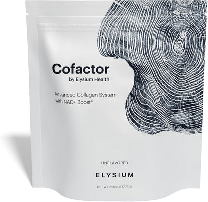 ELYSIUM Cofactor – 4-in-1 Collagen Peptides Powder w/NAD+, Hyaluronic Acid & Vitamin C for Skin, Hair, Nails, Joints & Cellular Health, Collagen Supplements for Men & Women – Unflavored, 28 Servings