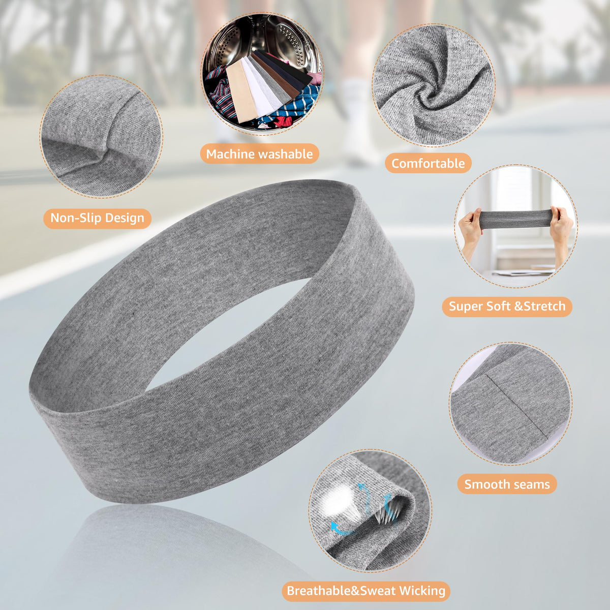 Headbands for Women Non Slip - 7PCS Fashion Sports Hair Bands for Women's Hair
