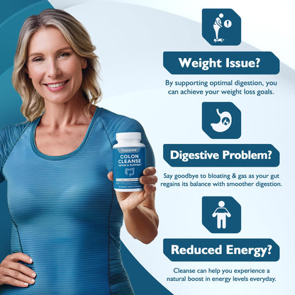 Happee Colon Cleanser & Detox for Weight Loss & GLP-1 Support - 15 Day Colon Cleanse Pills & Gut Support Probiotics Women Men - Fast Natural Laxatives Constipation Relief