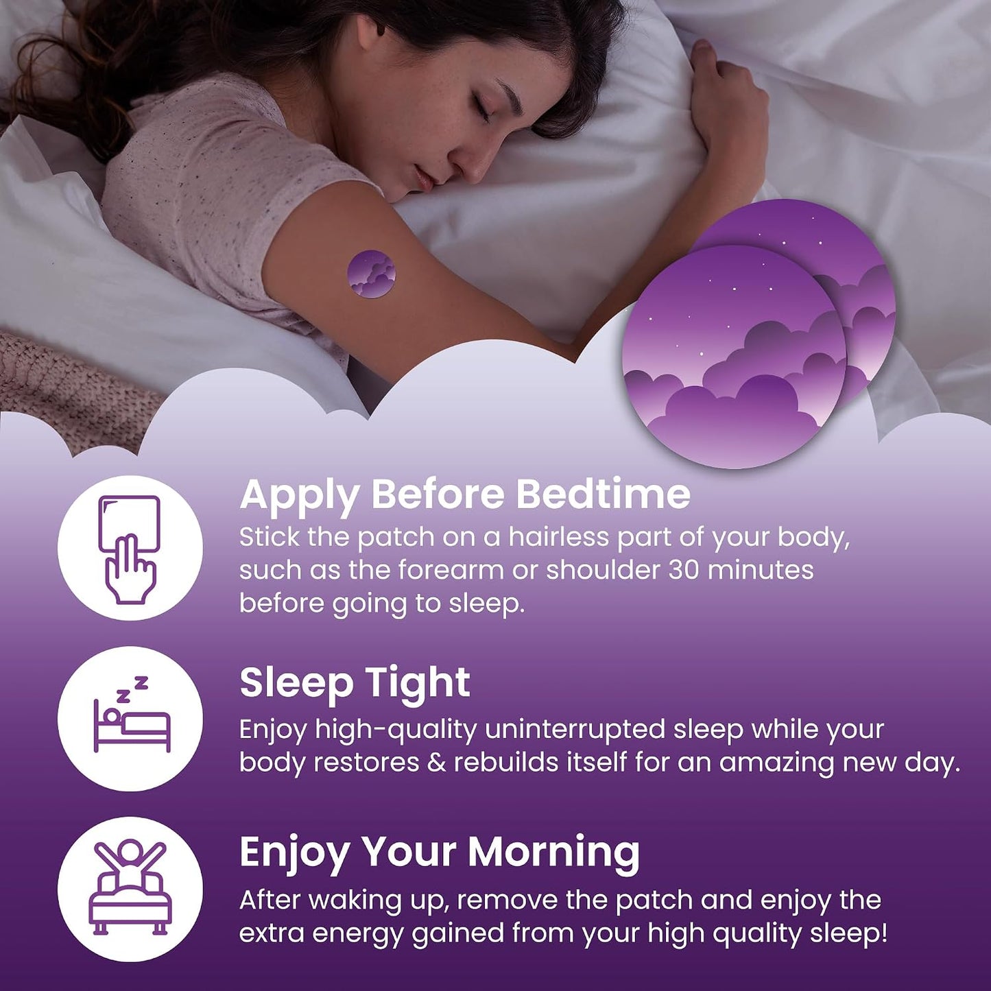 MONIER Sleep Patches for Adults Extra Strength | Easy-to-Apply Sleep Patch | With Melatonin & Valerian, Relax & Wake Up Refreshed, Long-Lasting Night Comfort For Men & Women, 60 Patches