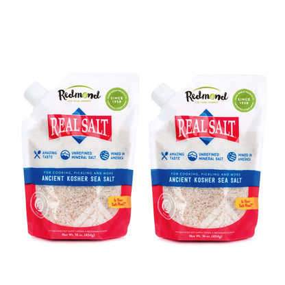REDMOND Real Sea Salt - Natural Unrefined Gluten Free Fine, 26 Ounce Pouch (1 Pack)