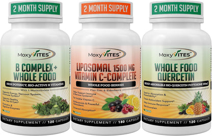 MoxyVites B-Complex - Liposomal Vitamin C - Quercetin for Energy Support - The Perfect Energy Trifecta