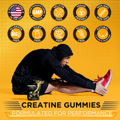 GYMMIES Creatine Monohydrate Gummies - Muscle Growth, Performance, Endurance