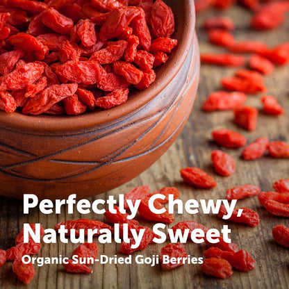 Micro Ingredients Organic Goji Berries 2lbs (32oz) | Large Whole Sun-Dried Berries | Raw Wolfberries | Natural Flavor for Trail Mix, Juice, & Tea | Sulfate Free, Vegan Friendly, Non-GMO