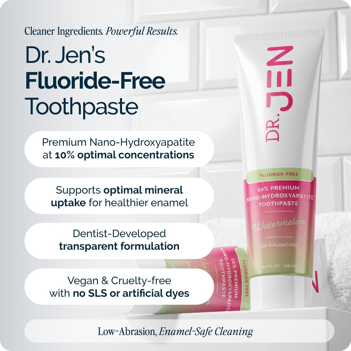 Dr. Jen Fluoride Free Toothpaste with 10% Premium Nano Hydroxyapatite