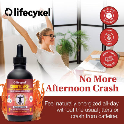 Life Cykel This is It Pack - Chaga, Lion's Mane & Cordyceps Mushroom Extract - Full-Spectrum Mushroom Tincture for Energy, Mental Clarity & Immune Support - Vegan, Non-GMO- 2Fl/Oz Per Bottle