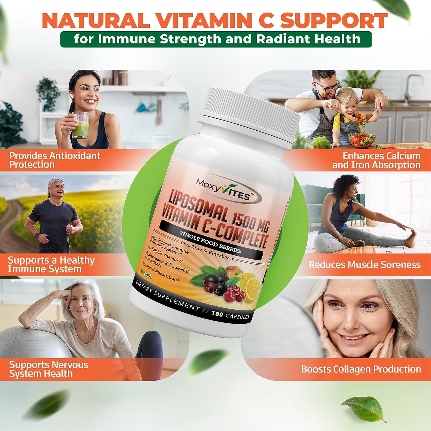 Liposomal Vitamin C with Zinc Capsules - Vit C Organic Elderberry, Amla, Camu Camu- Vitamina C High Absorption, Anti Aging, Immune Support,1500mg/Serving 3 Month Supply Gluten Free NON GMO Veggie Caps