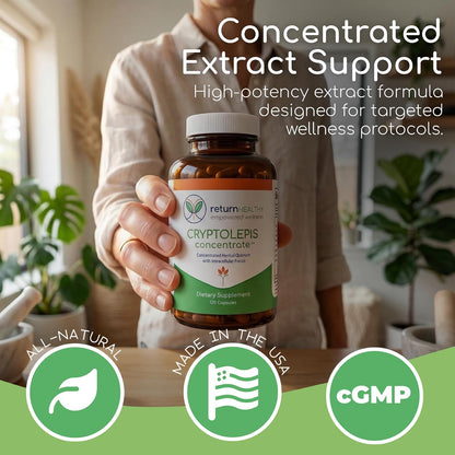 Cryptolepis Concentrate, Immune Support with Cryptolepis Sanguinolenta for Immunity Boost, Concentrated Herbal Supplements, Antioxidant & Health Supplement, 120 Capsules