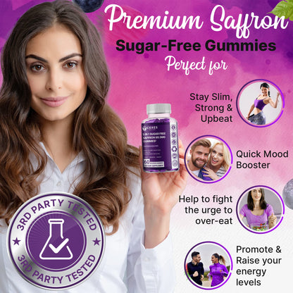 Premium Saffron Extract 88.5mg** Gummy - Appetite Control, Eye Support, Boost Energy