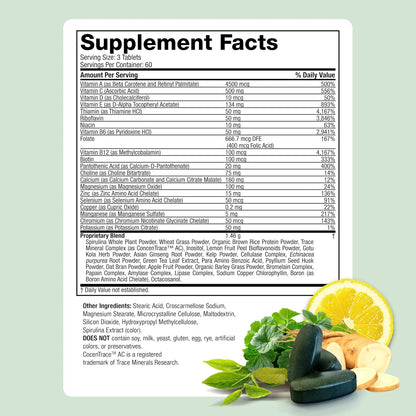 Life's Fortune Whole Food Multivitamin & Mineral Supplement for Men & Women – Energy Support Vitamins for Immune, Brain & Metabolism Support – Iron Free, 270 Vegetarian Tablets