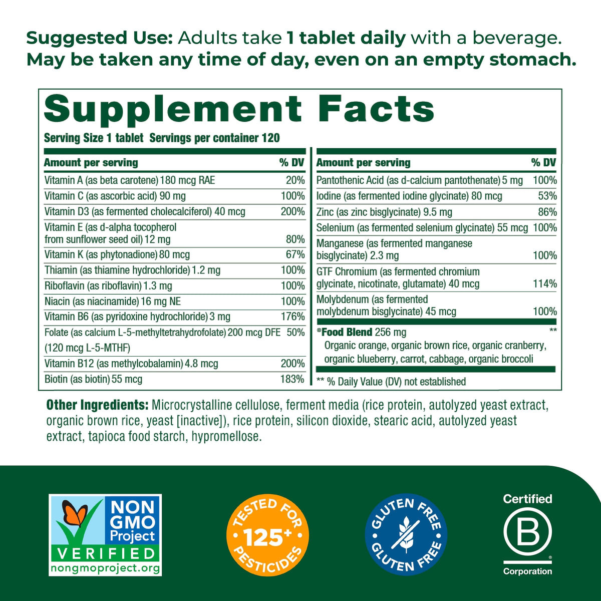 MegaFood Women's 55+ One Daily Multivitamin for Women with Vitamin A, Vitamin C