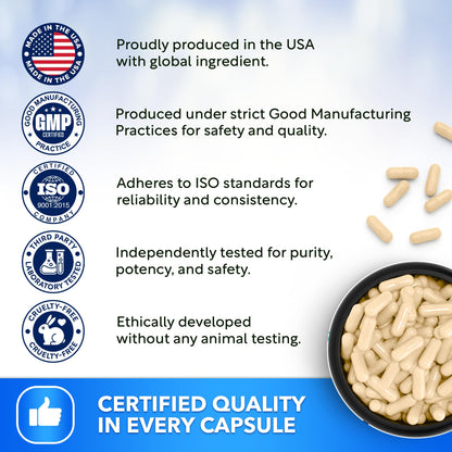 USDA Organic Lion's Mane, 50% Polysaccharides, 120ct | Focus | Brain Health