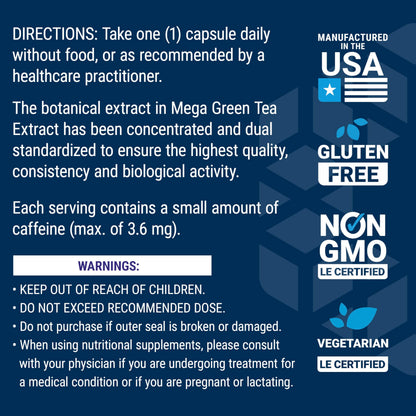 Life Extension Decaffeinated Mega Green Tea Extract – Polyphenol-Rich, Cell Health