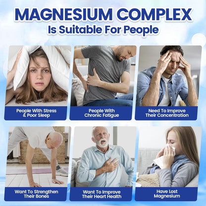 Pure Magnesium Glycinate 500mg, Magnesium Supplement with Vitamin B6 for High Absorption, Supports Stress Relief, Sleep, Muscle, Calm, Relaxation, Nerves* & Metabolism*, Non-GMO, 240 Vegan Capsules